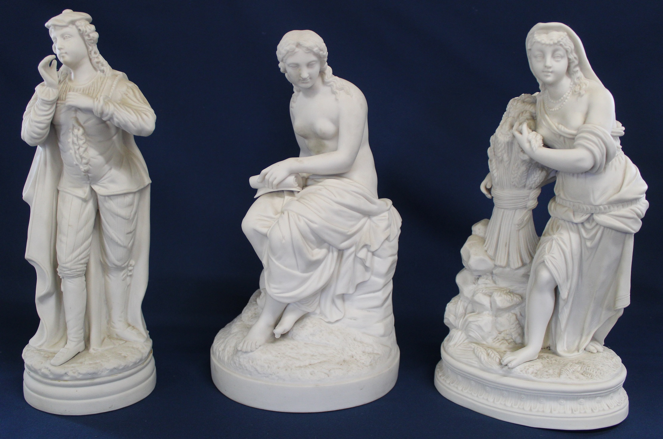 3 Classical Parian figurines