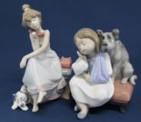 2 Lladro figurines "We Can't Play" No. 5706 & "Chit-Chat" No. 5466 with boxes