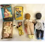1950s Palitoy hand puppet doll 'Polly Pigtails' Palitoy Thirsty Freddy puppet, 1950S Palitoy 'Topsy'