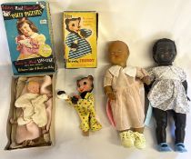 1950s Palitoy hand puppet doll 'Polly Pigtails' Palitoy Thirsty Freddy puppet, 1950S Palitoy 'Topsy'