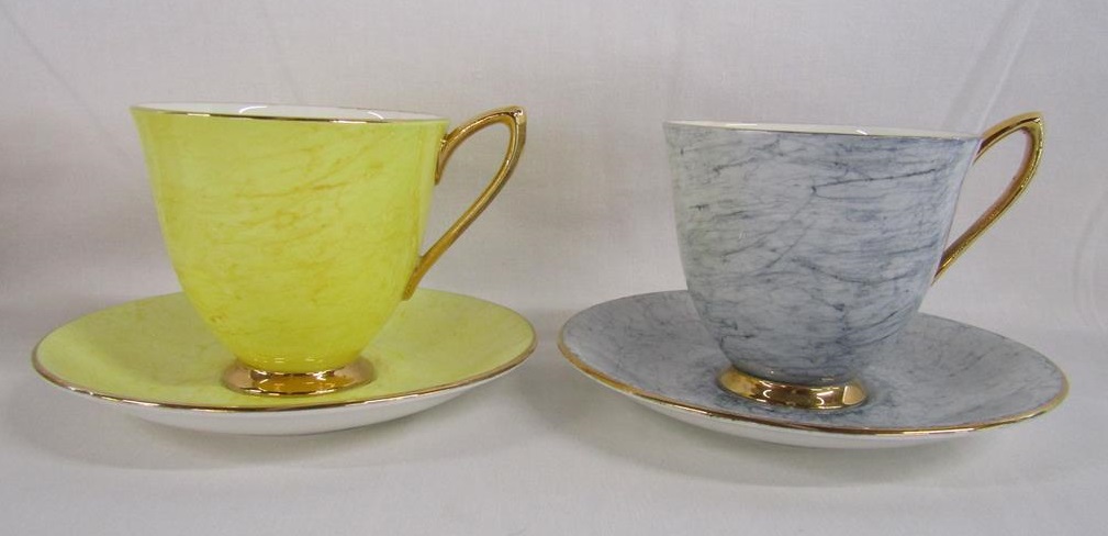 Royal Albert Gossamer tea cups and saucers harlequin colours - Image 3 of 5