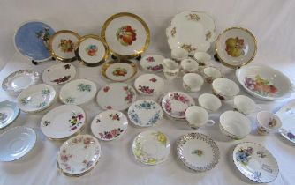 Mixed tea cups, saucers and plates includes Alfred Meakin sandwich plate, Aynsley plate, Duchess,