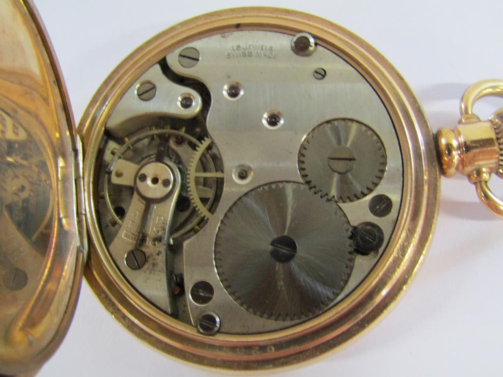 Gold plated 15 jewels pocket watch in a Star Dennison case (over wound) and Georg Jenson gold plated - Image 6 of 10