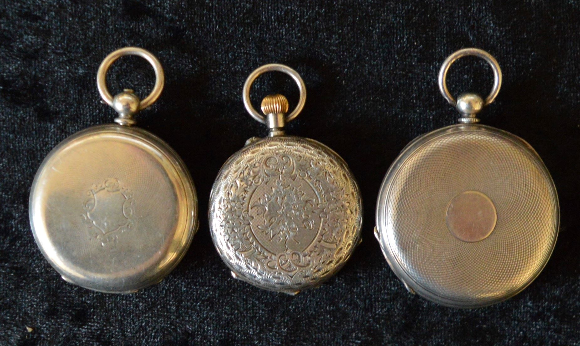 Silver fob watch hallmarked Birmingham 1887, fob watch stamped fine silver & a pedometer stamped - Image 2 of 3