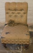 Victorian nursing chair on castors for re-upholstering