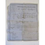 French paper passport given to 31 year old Mr Charles Henry Smith representing the honourable