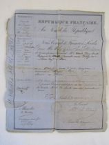 French paper passport given to 31 year old Mr Charles Henry Smith representing the honourable