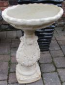 Concrete vineyard style bird bath