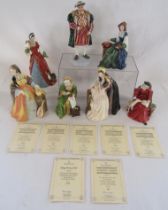 Royal Doulton Henry VIII and his wives figurines with certificates - Henry VIII 152/9500,