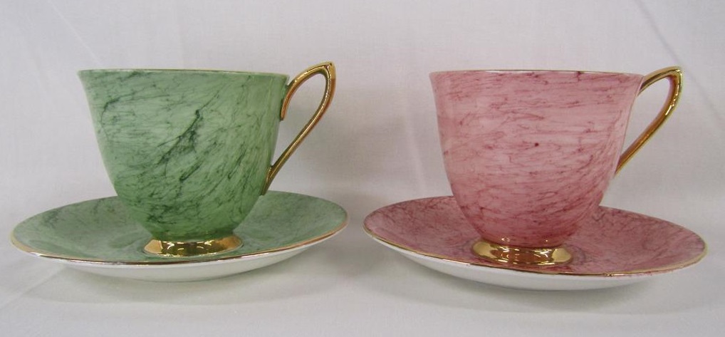 Royal Albert Gossamer tea cups and saucers harlequin colours - Image 2 of 5