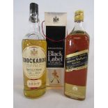 Boxed Johnnie Walker Black Label Extra special Whisky (still sealed) and Knockando 1982 pure