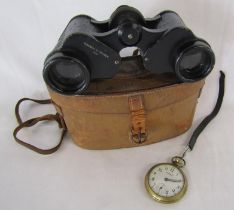 Smiths Industries 'Combat' pocket watch and 'Stepnada' Ross London No 98908 binoculars belonging