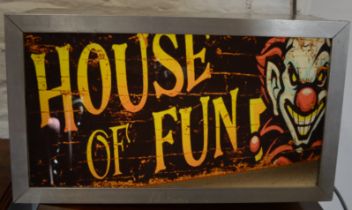 House of fun clown fairground light up sign