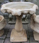 Concrete baluster bird bath