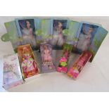 7 boxed Barbie dolls - Springtime Petals, Flower Mania, Bridesmaid, Zig Zag and 3 Ballet Masquerade