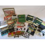 Collection of tractor manuals, tin of keys, Dunlop and Romac puncture repair tins (some with