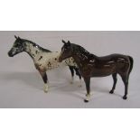 Royal Doulton Appaloosa horse and Beswick brown horse