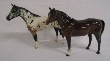 Royal Doulton Appaloosa horse and Beswick brown horse