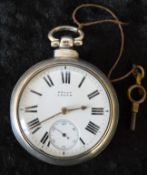 Kelly of Louth silver pair case pocket watch. Chester 1881