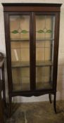 Edwardian display cabinet Ht 166cm W 75cm D 32cm