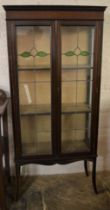 Edwardian display cabinet Ht 166cm W 75cm D 32cm