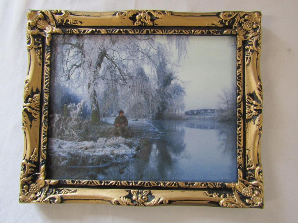 3 small framed oil paintings depicting snow scenes all signed - copper picture, framed print, DVD - Image 2 of 16