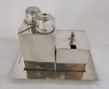 AL Davenport Birmingham 1938 silver salt and pepper set with mustard pot and liner - total weight