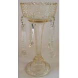 Clear glass lustre, height 35cm