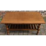 Large solid oak coffee table, L130cm x W80cm