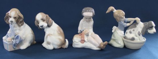 Lladro Assurance Program figurine "Gentle Surprise" No. 6210, "Can't Wait" No. 8312 (both boxed)