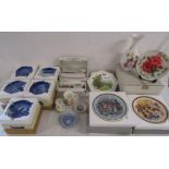 Bing & Grondahl Christmas plates, Ardleigh & Elliott trinket boxes, Wedgwood, 3d poinsettia Bradex