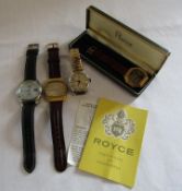 4 gents watches - MsF solar radio controlled, Tissot Tissonic electronic, Triumph Ingersoll Ltd