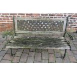 Heavy cast iron and wood garden bench