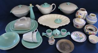 Selection of Poole pottery including Twintone tableware & floral vase etc