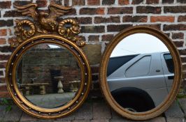 Two ornate gilt framed mirrors, one with repair