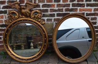 Two ornate gilt framed mirrors, one with repair