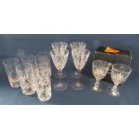 Thomas Webb crystal wine glasses, crystal tumblers and Caithness crystal etched glasses