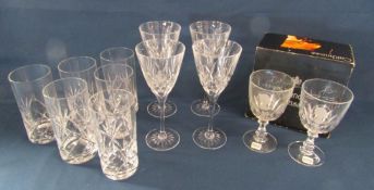 Thomas Webb crystal wine glasses, crystal tumblers and Caithness crystal etched glasses