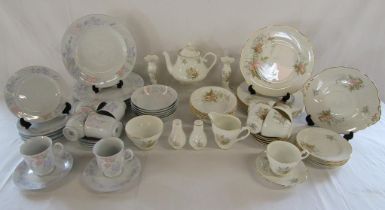 Prestige and Royal Stuart dinner pieces - plates, bowls, cups, saucers, teapot etc also similar salt