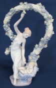 Lladro Inspiration Millennium 2000 figure group No 6571, 'Rebirth', boxed, 41cm h x 28cm w (2 petals