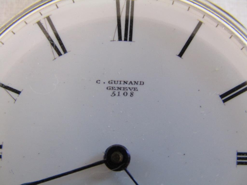 C.Guinand Geneve 5108 pocket watch with key - inner case engraved with initials and 84 Strand London - Image 3 of 9