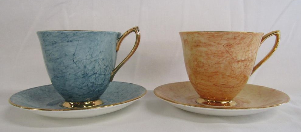 Royal Albert Gossamer tea cups and saucers harlequin colours - Image 4 of 5
