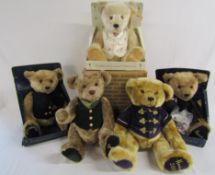 3 boxed and 2 loose Harrods bears includes Millennium and English Rose