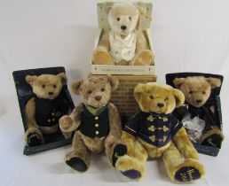 3 boxed and 2 loose Harrods bears includes Millennium and English Rose