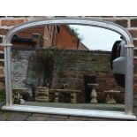 Large silver coloured over mantle mirror
