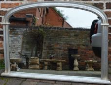 Large silver coloured over mantle mirror