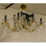 Crystal chandelier light fitting with 8 branches