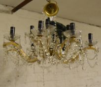 Crystal chandelier light fitting with 8 branches