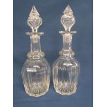 Pair of glass decanters