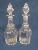 Pair of glass decanters